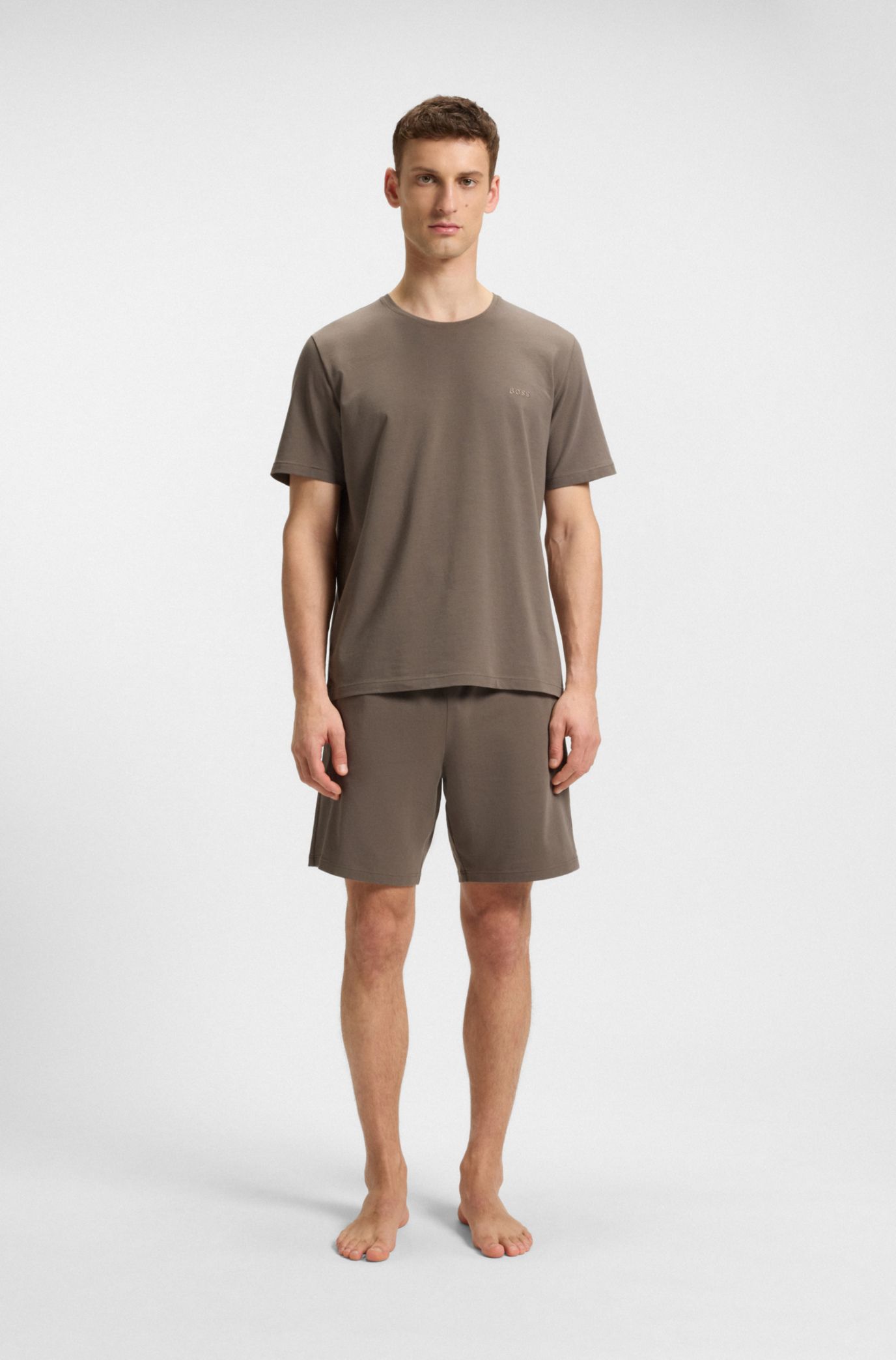 BOSS - レギュラーフィットTシャツ ストレッチコットン ロゴエン