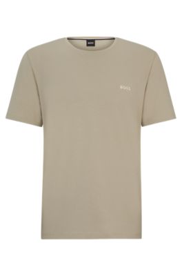 BOSS - Stretch-cotton T-shirt with embroidered logo
