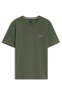 Stretch-cotton T-shirt, Dark Green