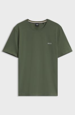 Stretch-cotton T-shirt, Dark Green