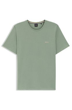 Stretch-cotton T-shirt with embroidered logo