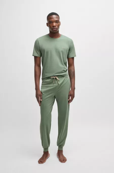 Embroidered-logo T-shirt in stretch cotton