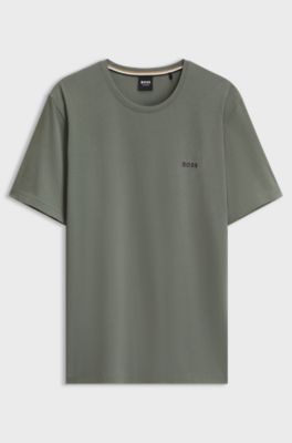 Stretch-cotton T-shirt, Green