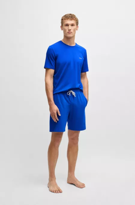 T-shirt en coton stretch à logo brodé