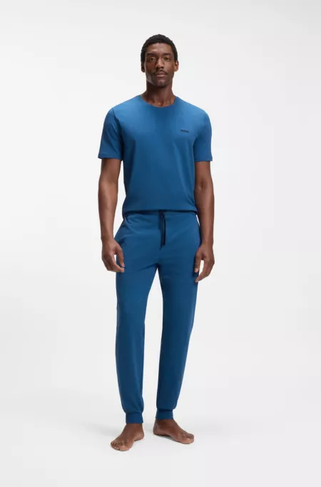 Stretch-cotton T-shirt with embroidered logo