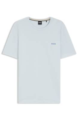 Stretch-cotton T-shirt with embroidered logo 1
