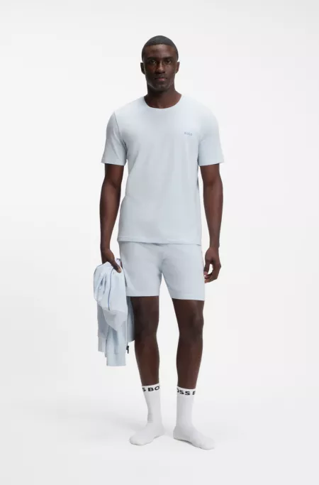 T-Shirt aus Stretch-Baumwolle mit Logo-Stickerei