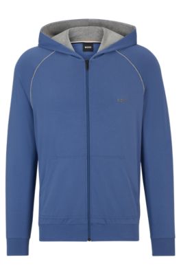 BOSS - Zip-up hoodie in stretch cotton with embroidered logo