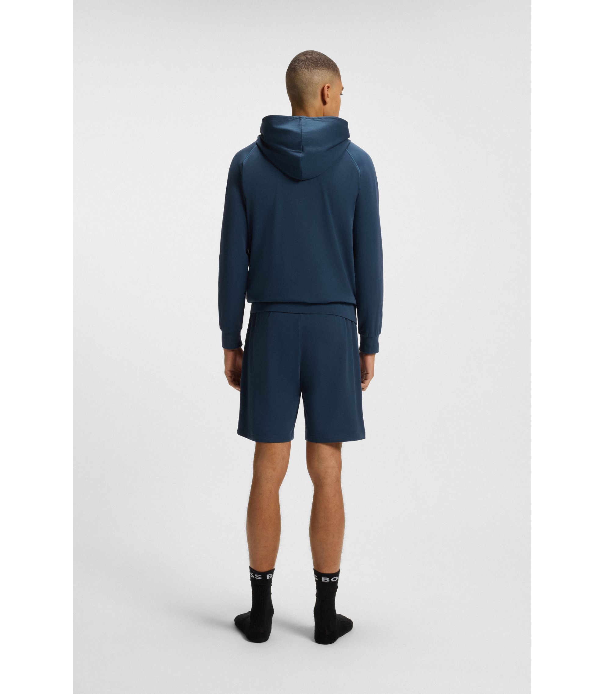 Sweat à Capuche Zippé BOSS Homme - Coton Stretch, Passepoil Contrastant - Style Décontracté Lounge