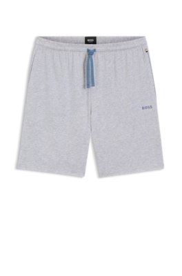 Boss Uomo Grigio Chiaro Bermuda In Cotone Elasticizzato