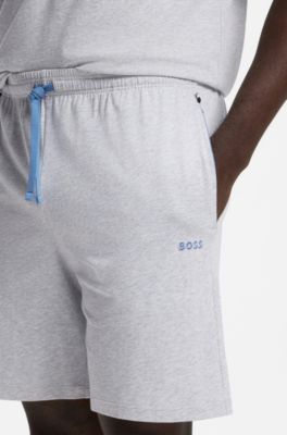 Shorts de algod&oacute;n el&aacute;stico con logo bordado, Gris claro