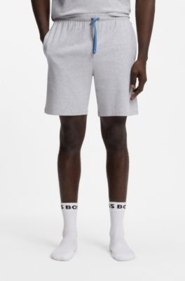 Shorts de algod&oacute;n el&aacute;stico con logo bordado, Gris claro