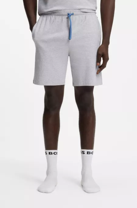 Short en coton stretch à logo brodé