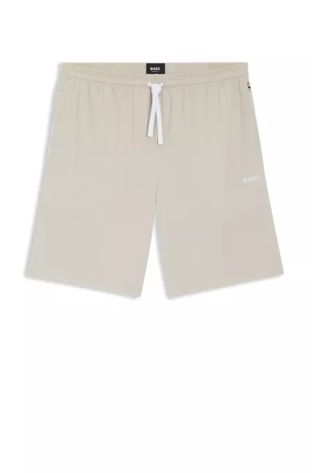 Stretch-cotton shorts with embroidered logo
