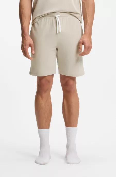 Stretch-cotton shorts with embroidered logo