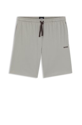 Boss Uomo Grigio Chiaro Bermuda In Cotone Elasticizzato