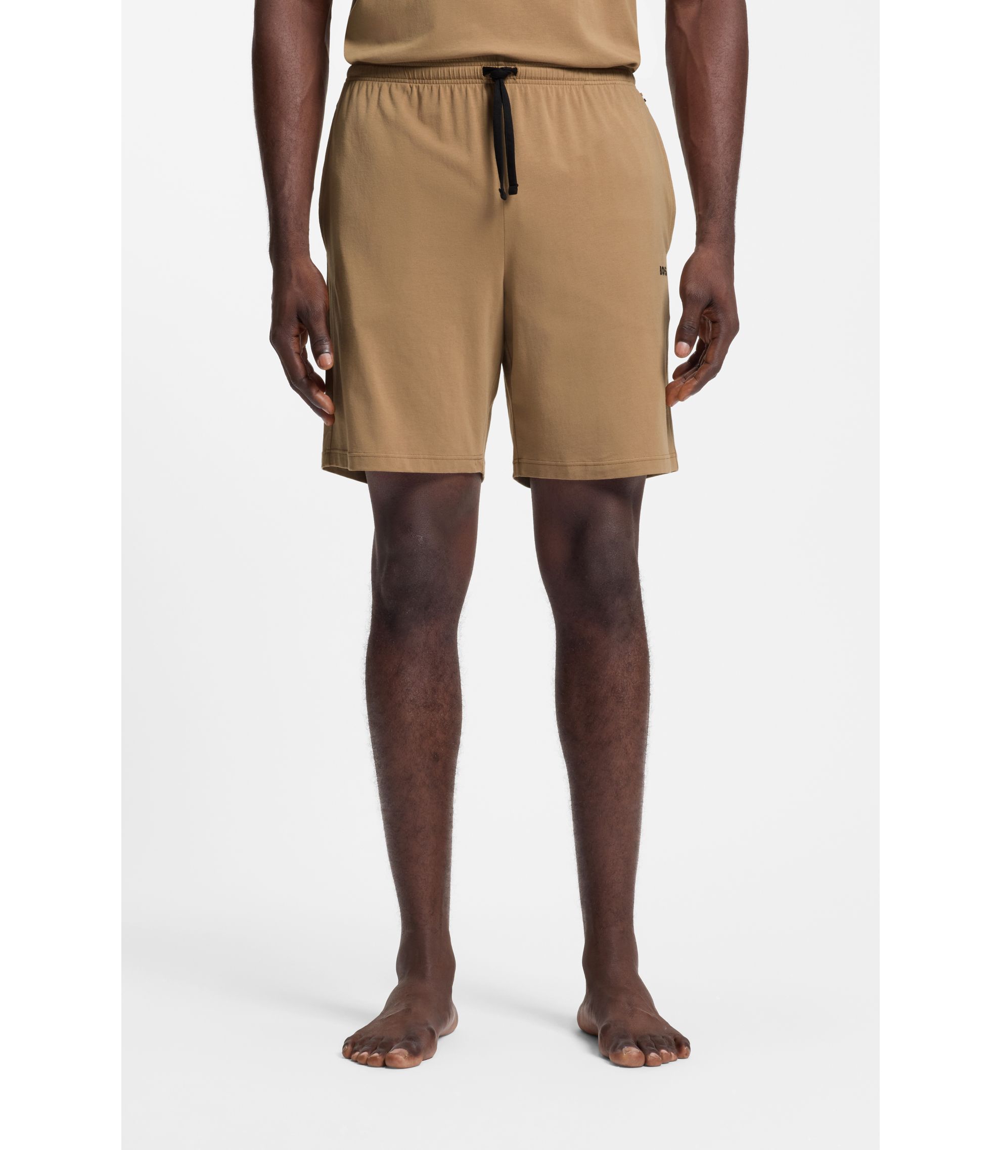 Shorts aus Stretch-Baumwolle mit Logo-Stickerei