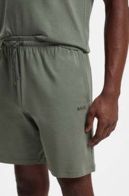 Stretch-cotton shorts, Green