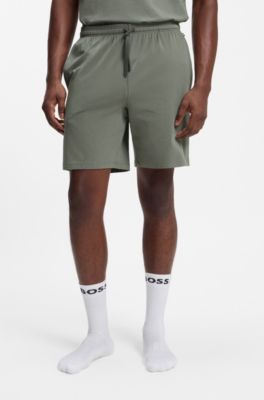 Stretch-cotton shorts, Green