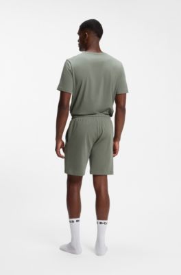 Stretch-cotton shorts, Green
