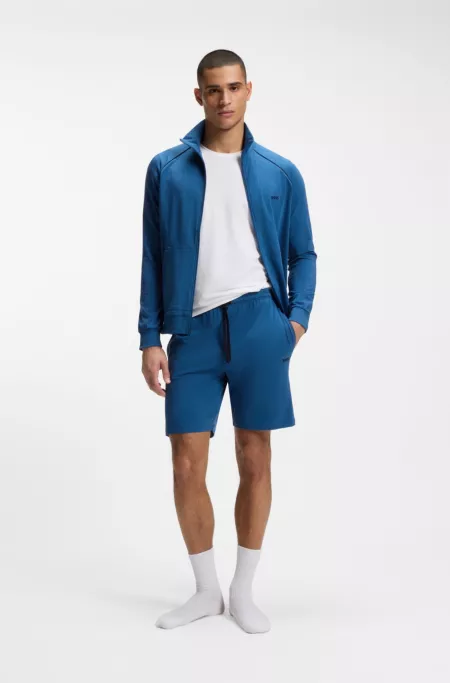 Stretch-cotton shorts with embroidered logo