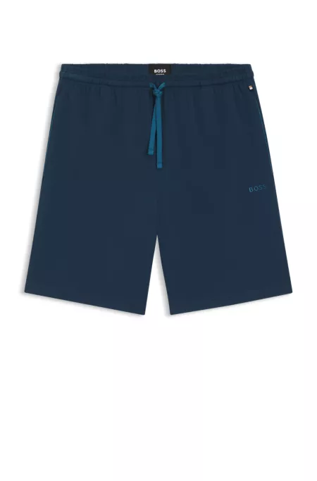 Short en coton stretch à logo brodé