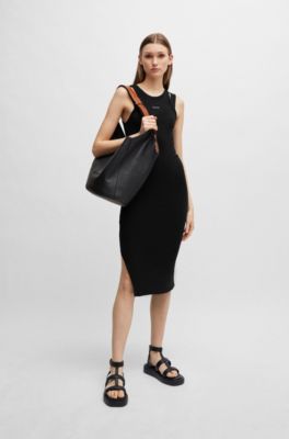 BOSS - Bodycon-Kleid aus Stretch-Baumwolle mit Cut-outs