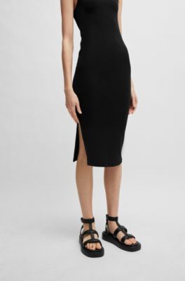 BOSS - Bodycon-Kleid aus Stretch-Baumwolle mit Cut-outs