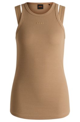 BOSS - Stretch-cotton vest top with logo detail