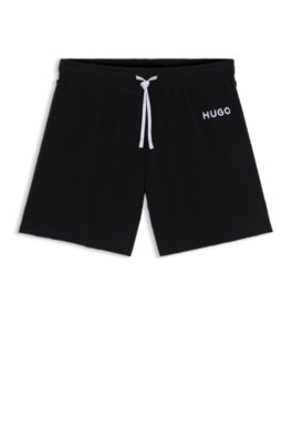 Shorts con detalle de logo, Negro