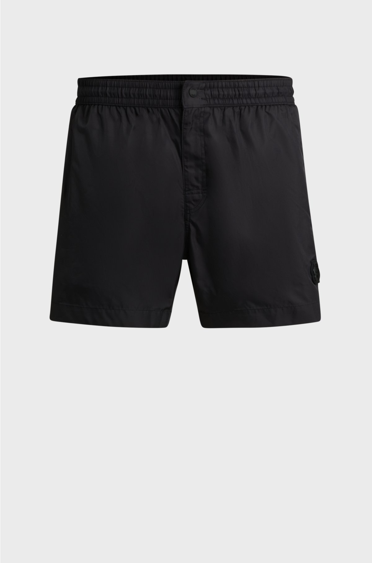 Fully lined quick-dry swim shorts with double monogram, Black