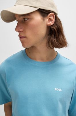BOSS - Cotton-jersey T-shirt with decorative reflective artwork