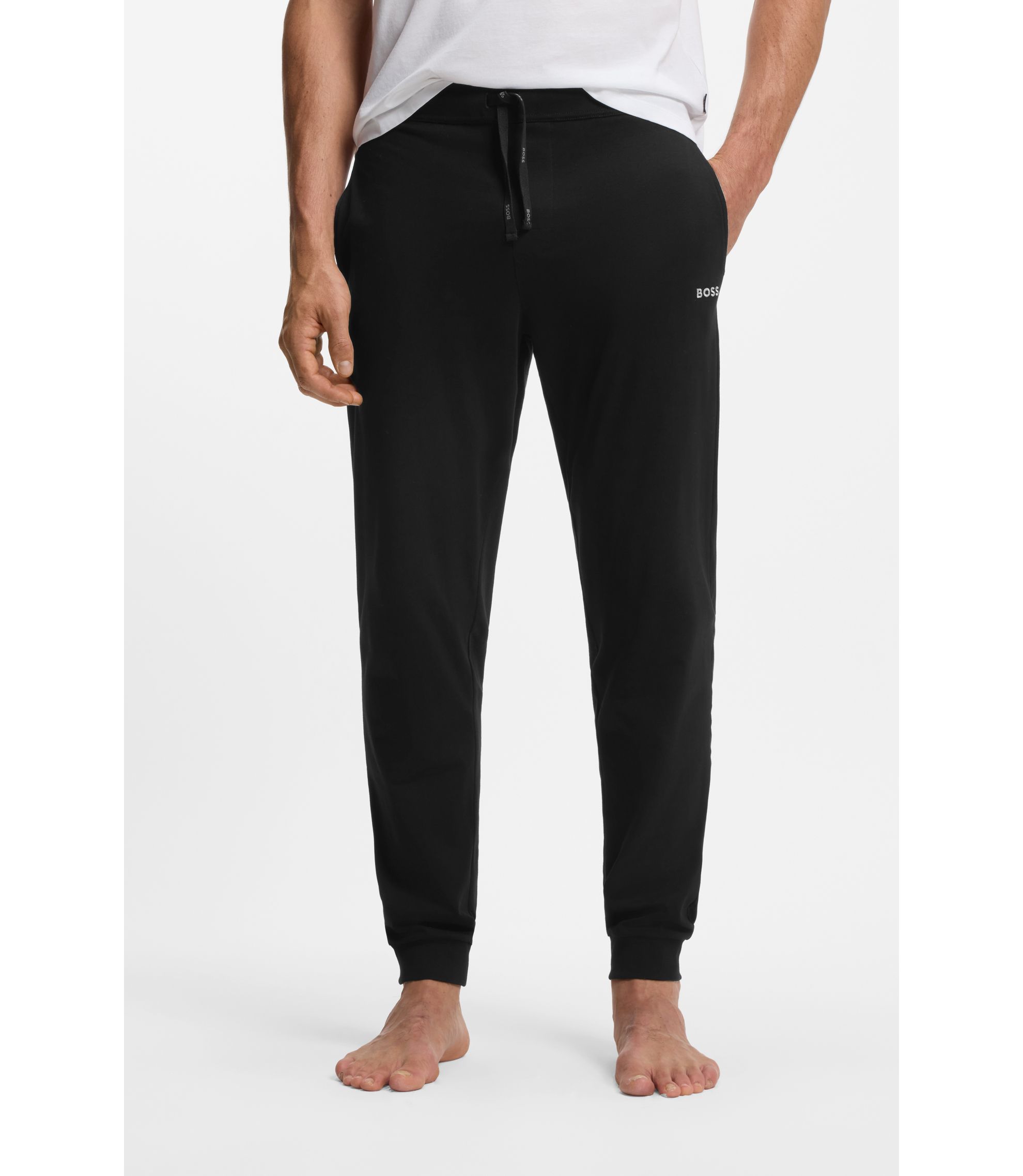 Jogginghose aus Stretch-Baumwolle mit Logo-Stickerei