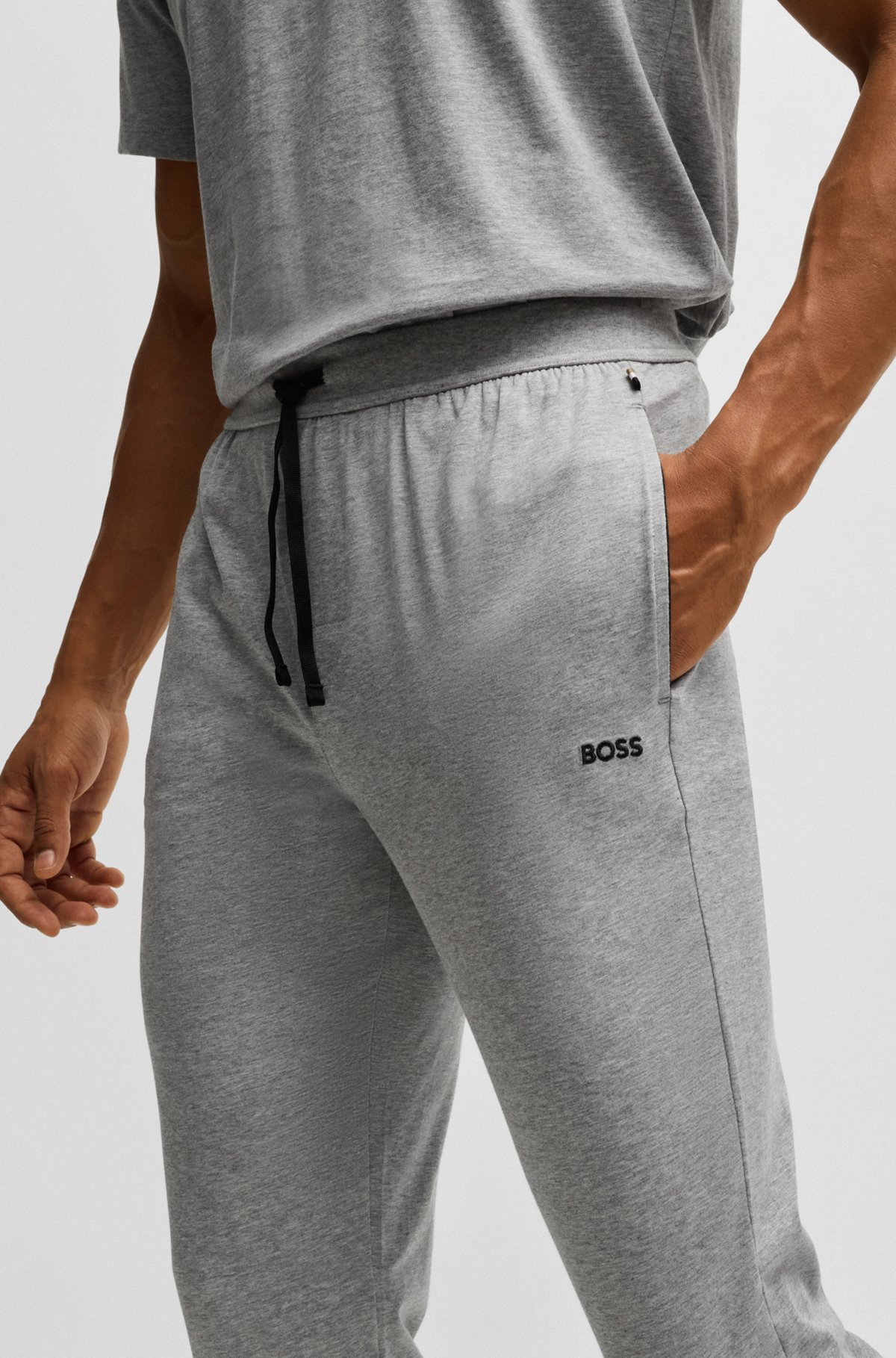 BOSS - ストレッチコットン トラックスーツボトムス ロゴエン BOSS - ストレッチコットン トラックスーツボトムス ロゴエン