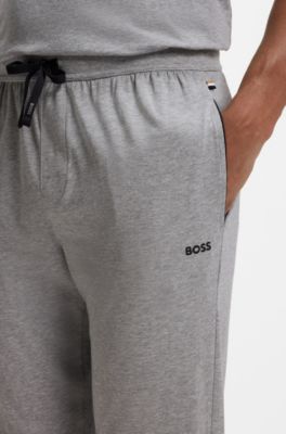 Jogginghose aus Stretch-Baumwolle mit Logo-Stickerei, Grau