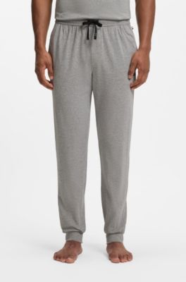 Jogginghose aus Stretch-Baumwolle mit Logo-Stickerei, Grau