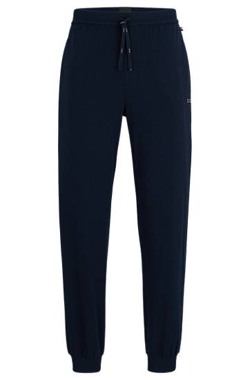 Stretch-cotton tracksuit bottoms with logo detail, Hugo boss