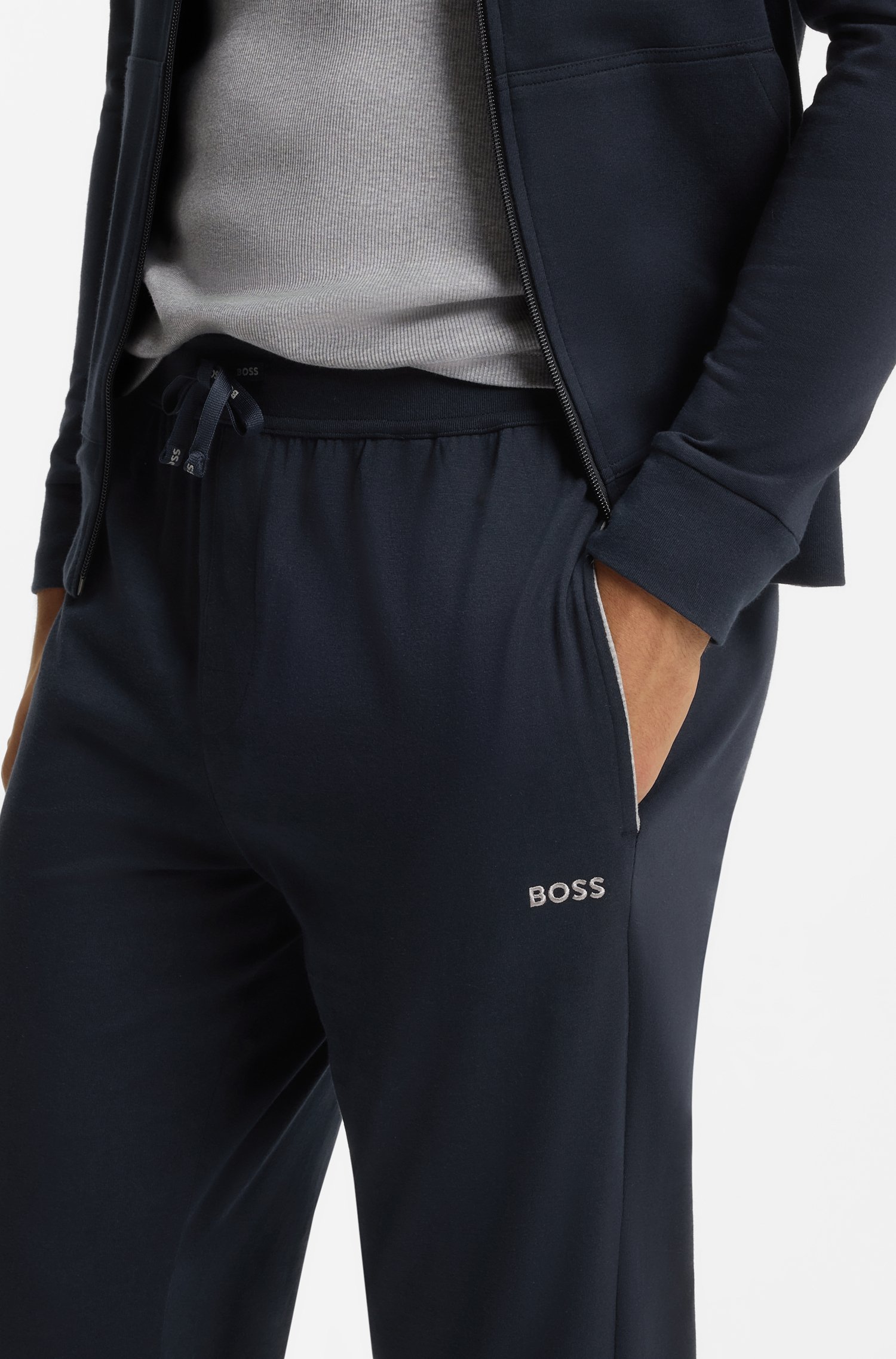 Boss Stretch-cotton tracksuit bottoms pyjamas & nattlinnen herr – bild 3