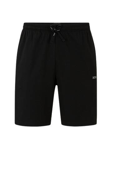 Stretch-cotton regular-fit shorts with logo detail, Hugo boss