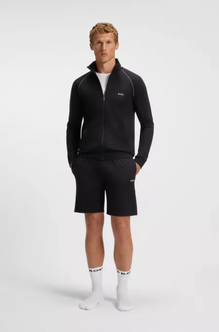 Logo-embroidered shorts in stretch-cotton jersey