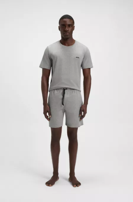 Logo-embroidered shorts in stretch-cotton jersey