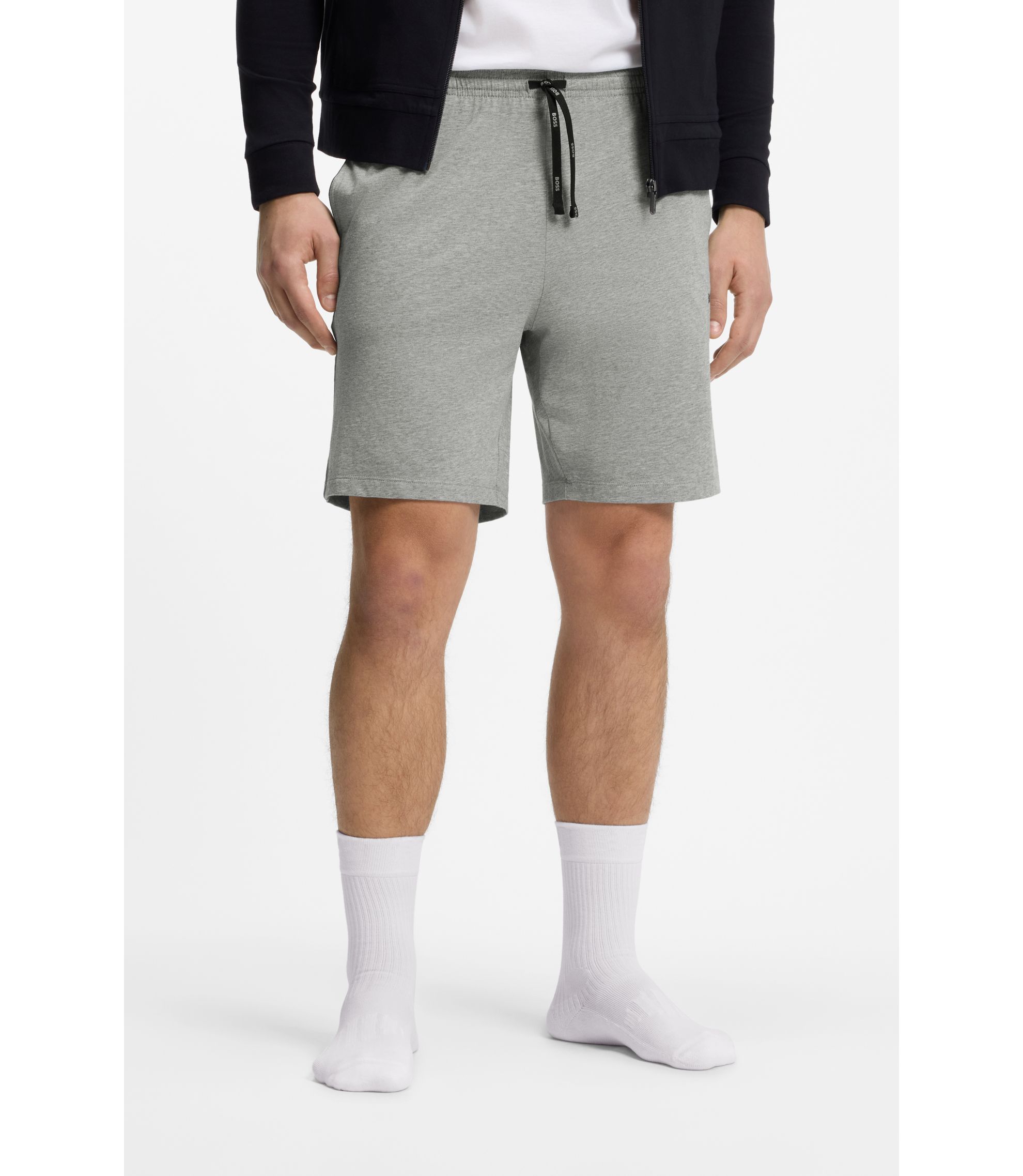Shorts aus Stretch-Baumwolle mit Logo-Stickerei