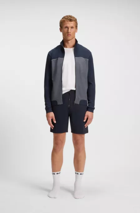 Logo-embroidered shorts in stretch-cotton jersey