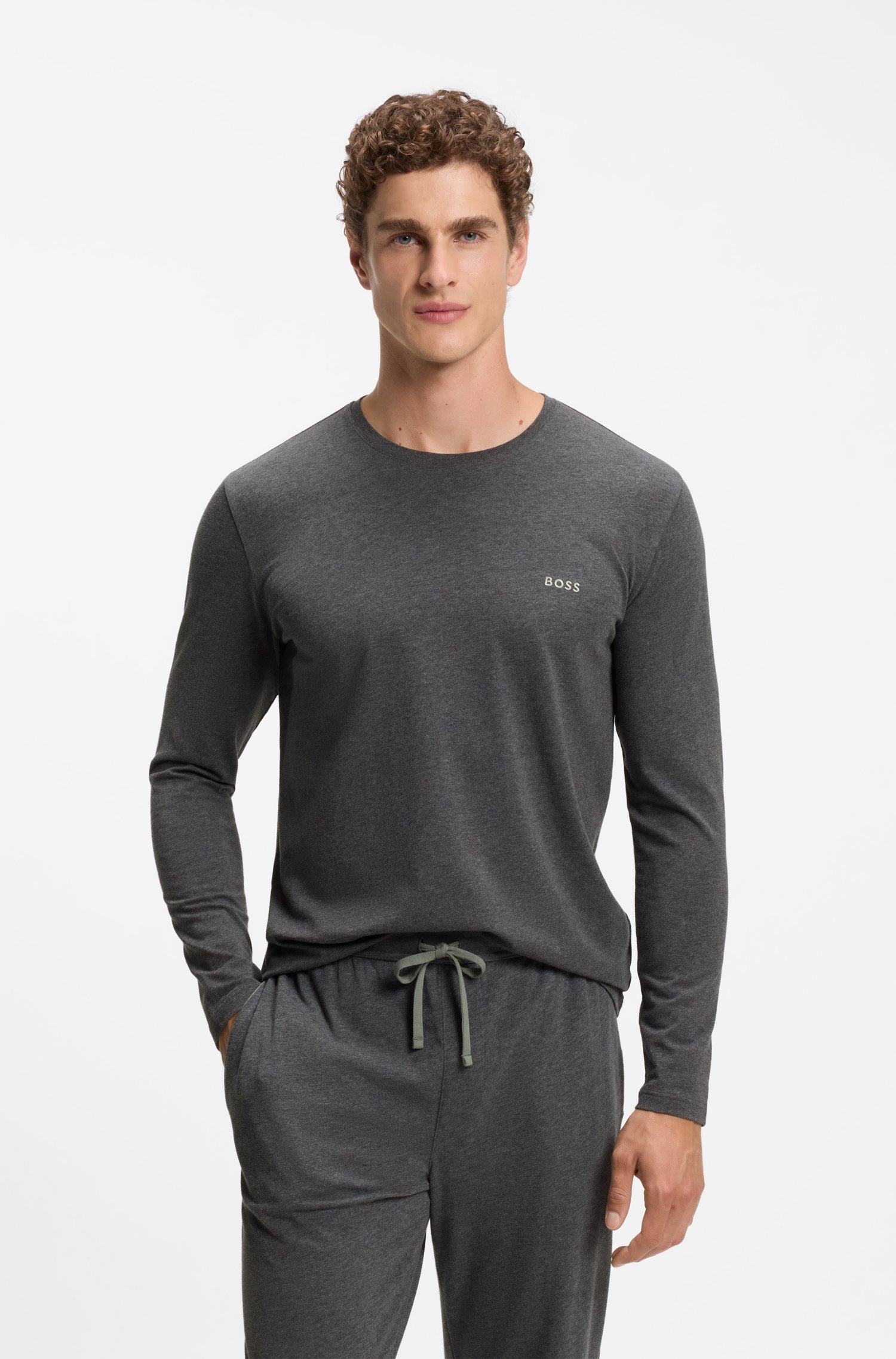 Boss Stretch-cotton top t-shirts herr