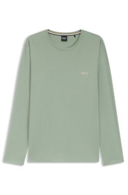 ストレッチコットン Tシャツ ロゴエンブロイダリー, ライトグリーン