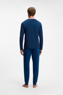 Stretch-cotton top, Blue