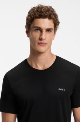 T-shirt in cotone elasticizzato, Nero
