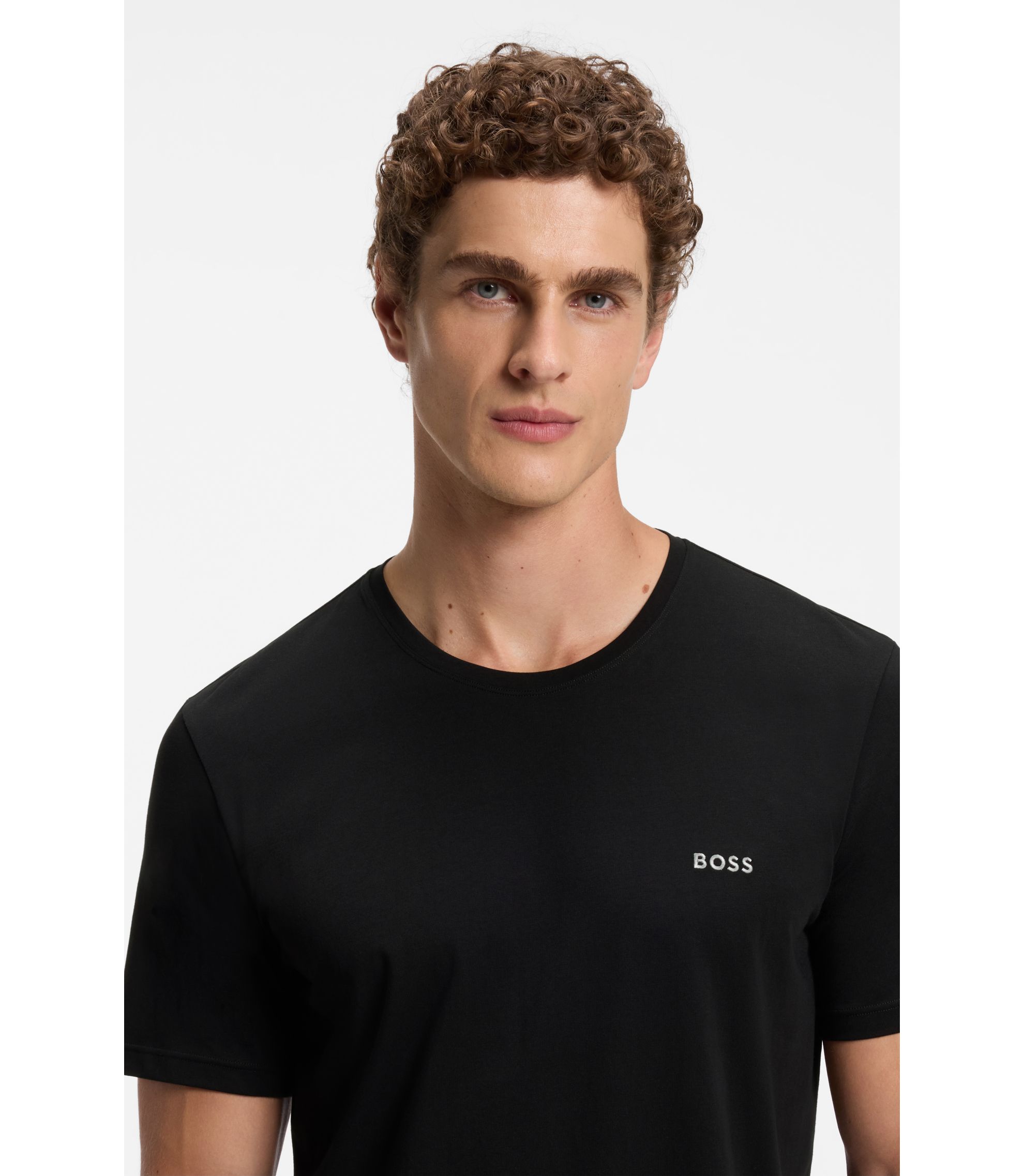 T-shirt BOSS Look - Coton Blanc Brodé - Taille M - Neuf Avec étiquettes