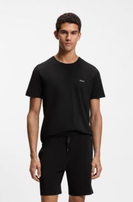 Stretch-cotton T-shirt, Black