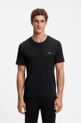 Stretch-cotton T-shirt, Black